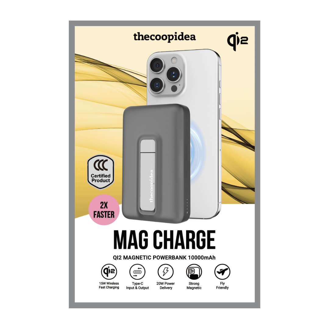 Mag Charge Qi2 Magnetic Powerbank 10000mAh - Black