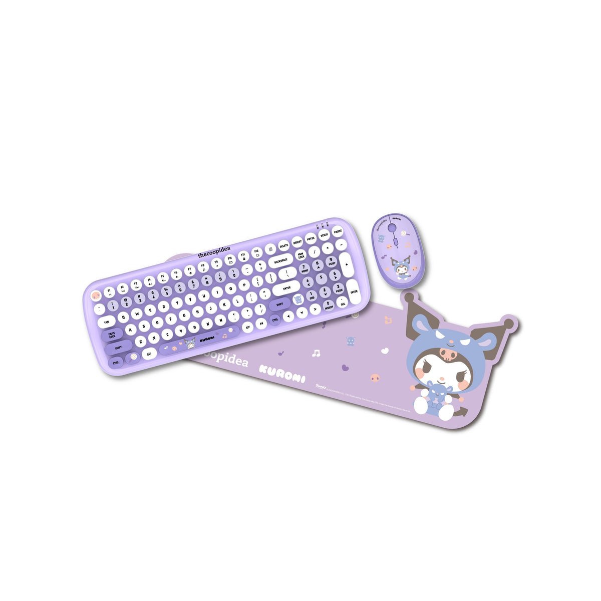 Sanrio TAPPY Wireless Keyboard Mouse Set Kuromi Thecoopidea sanrio-tappy-wireless-keyboard-mouse-set-kuromi-thecoopidea