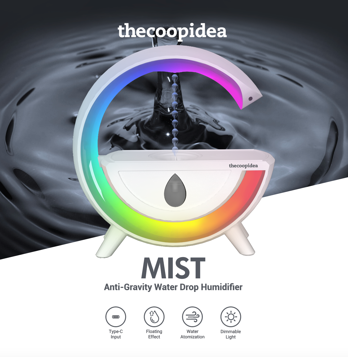 MIST Anti-Gravity Water Drop Humidifier