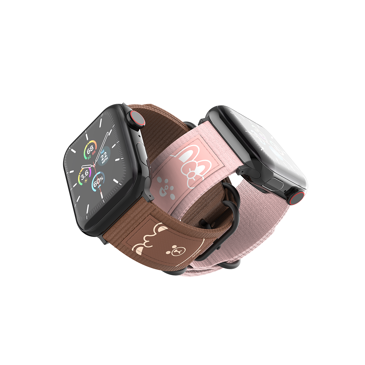 LINE FRIENDS MEETS thecoopidea BELT - Durable Nato 42/44/45mm Watch Straps Set for Apple Watch Series 1-8 & SE