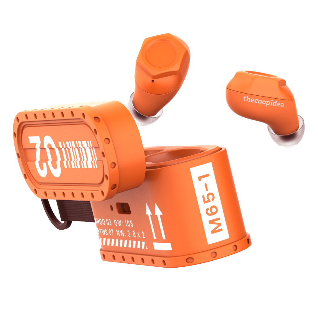 thecoopidea - CARGO 02 True Wireless Earbuds- Tangerine