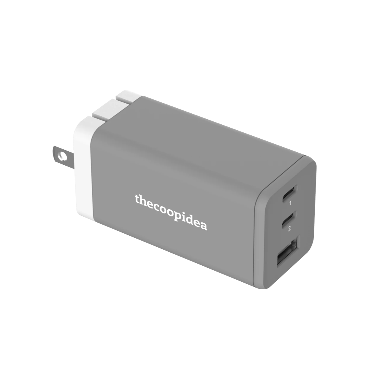 MINI BLOCK S - USB C 65W 3 Ports PD GAN Charger - Grey