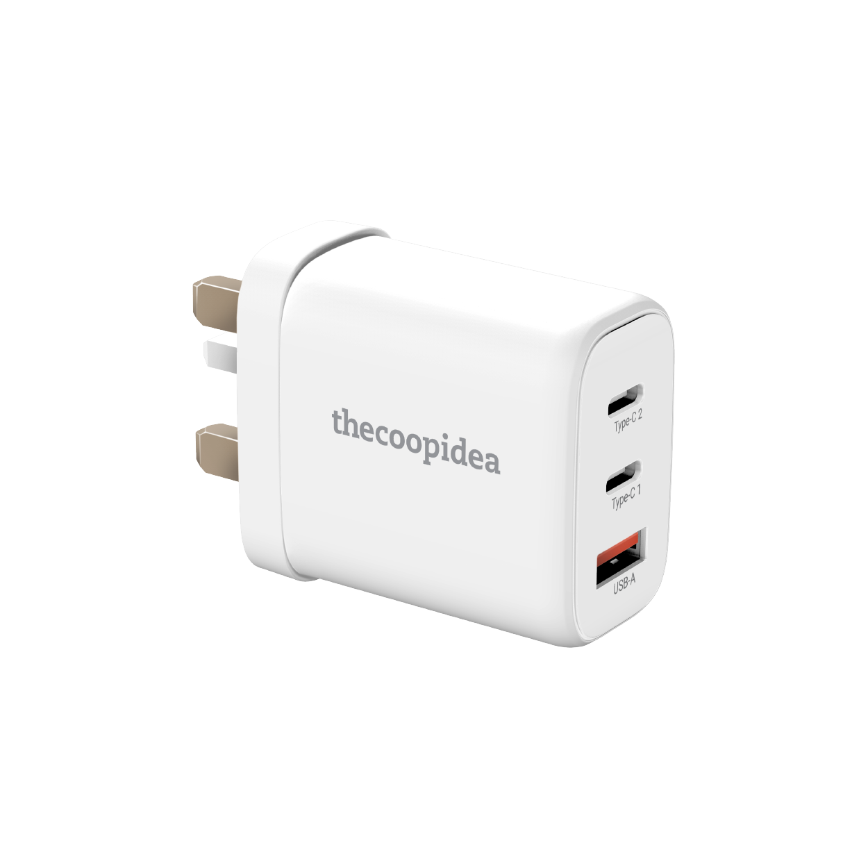 GaN BLOCK 65W - 3 Ports PD+QC Fast Charge Adapter