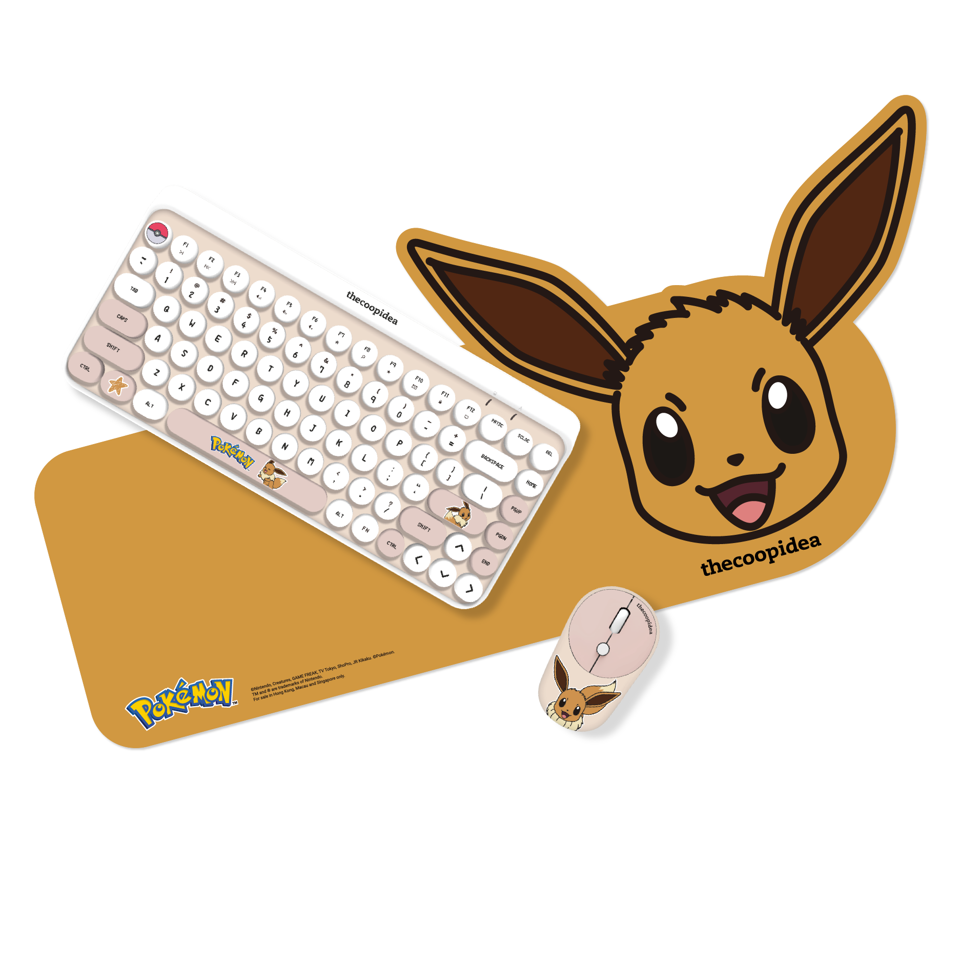 ポケモン thecoopideaイーブイ ワイヤレスキーボードマウス Pokémon TAPPY Wireless Keyboard & Mouse Set - Eevee | thecoopidea