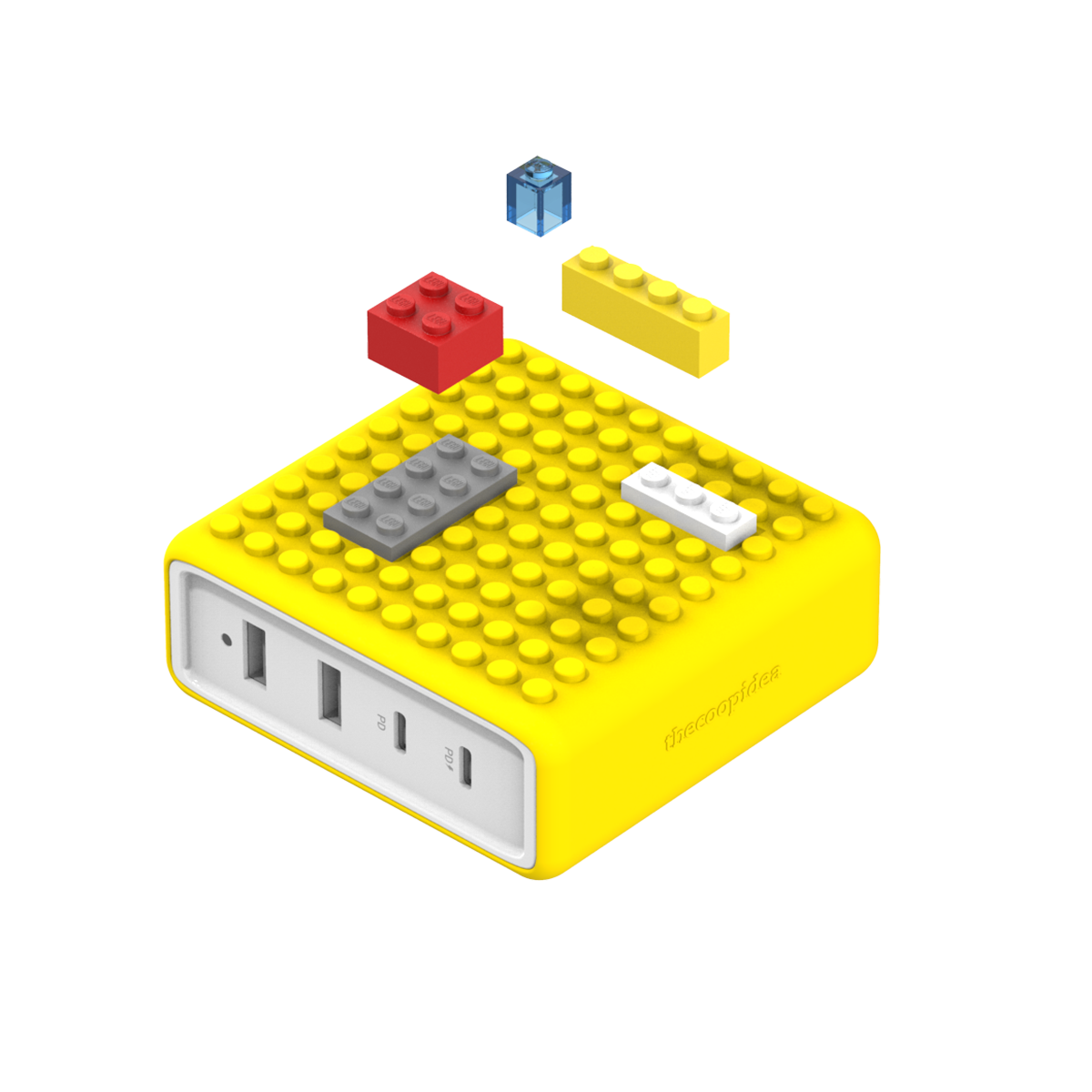 BUILDER BLOCK - Type-C 65W 4 Ports PD Charger - Yellow