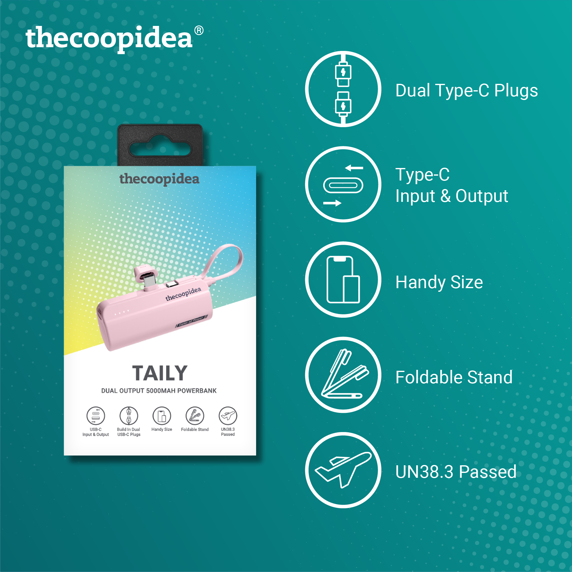 Taily - Dual Output 5000mAh Powerbank