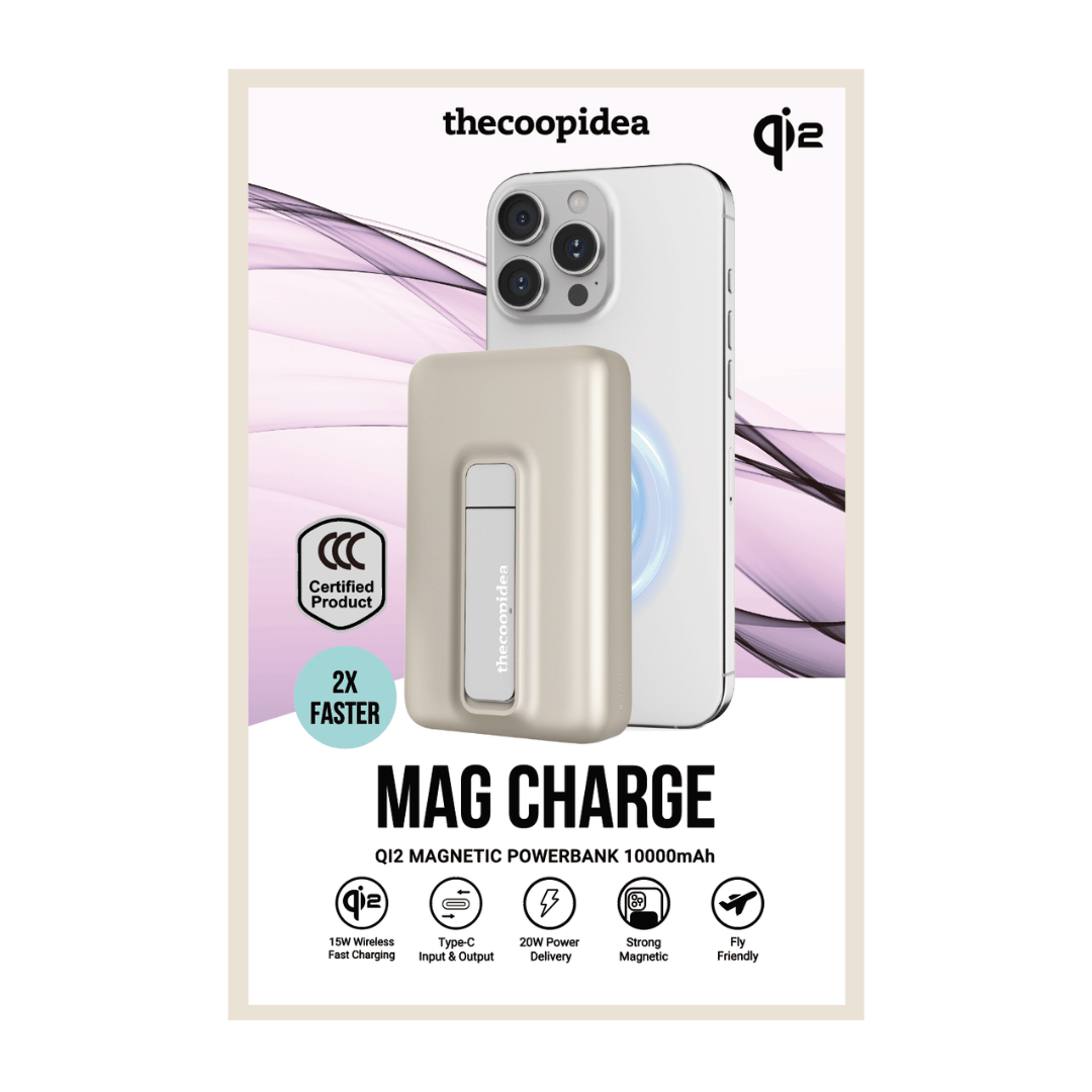Mag Charge Qi2 Magnetic Powerbank 10000mAh - Gold