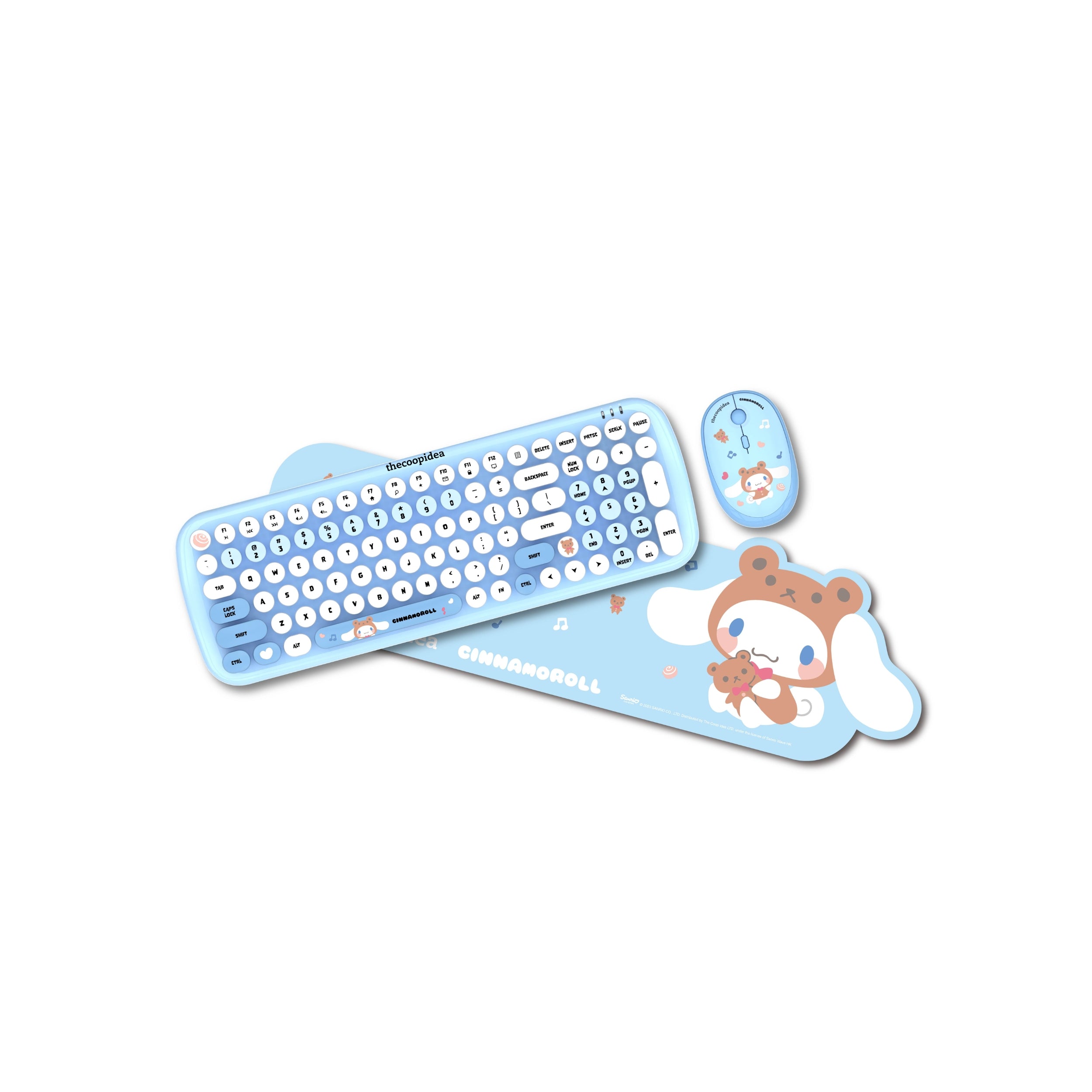 Sanrio TAPPY+ Wireless Keyboard & Mouse Set - Cinnanoroll