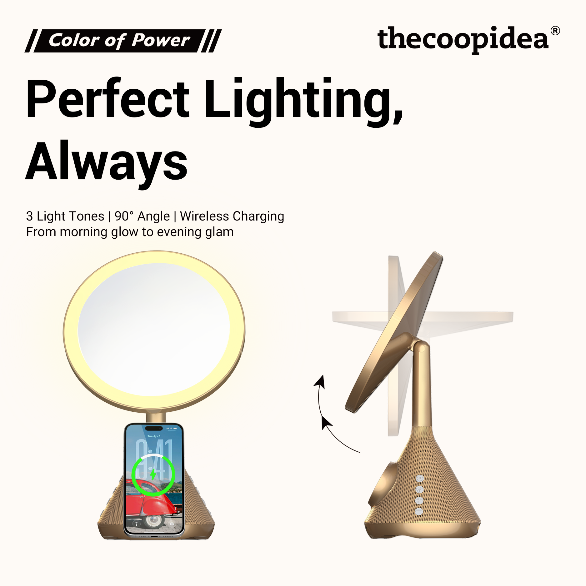 Mag Miroir Magnetic Wireless Charger with Speaker