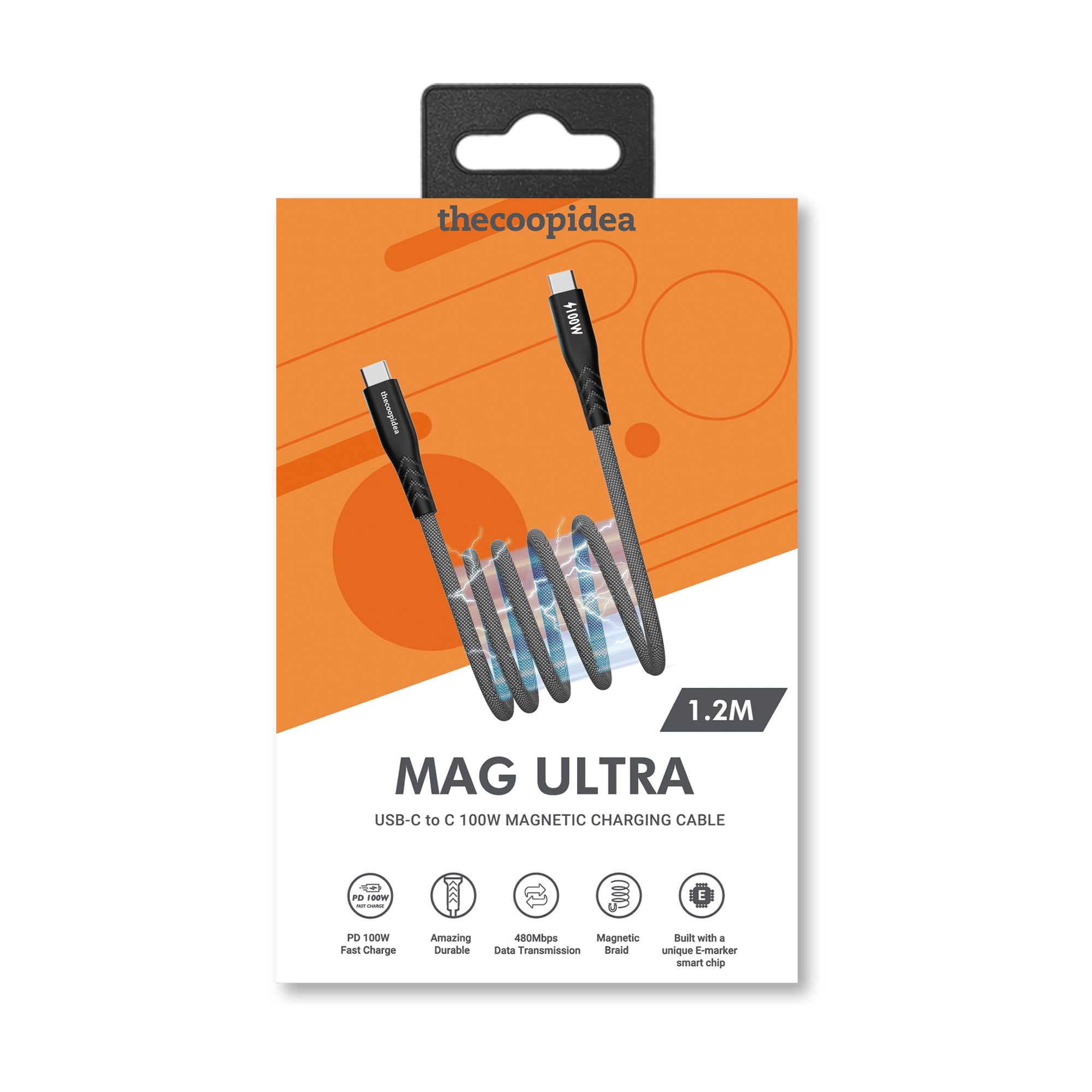 Mag Ultra - 1.2m Magnetic C to C 100W Cable