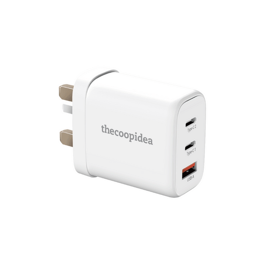 GaN BLOCK 65W - 3 Ports PD+QC Fast Charge Adapter