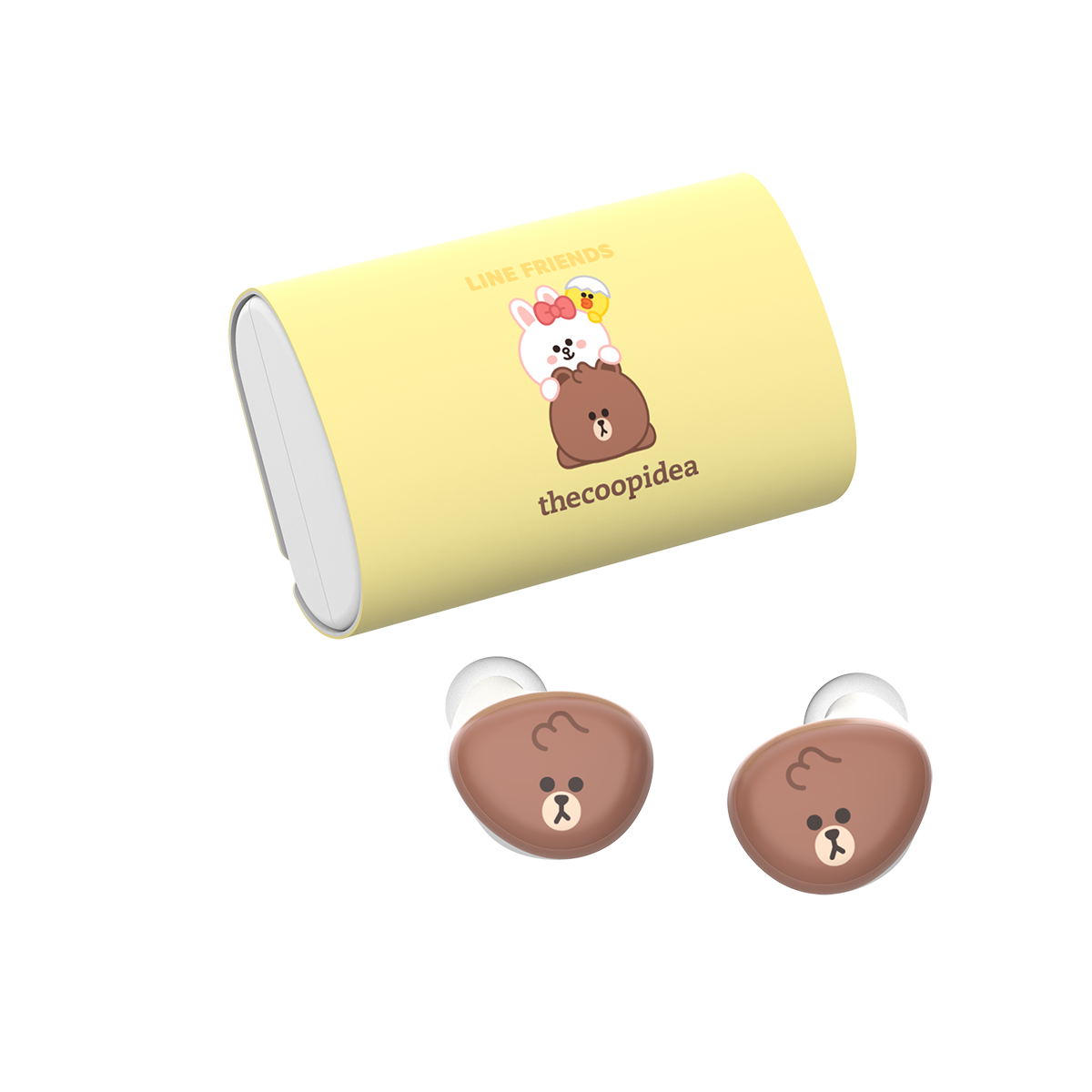 LINE FRIENDS MEETS thecoopidea BEANS+ True Wireless Earbuds - MINI BROWN