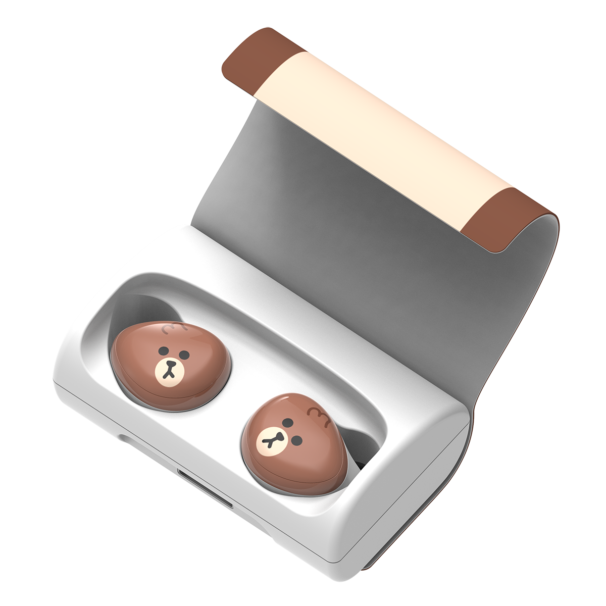 LINE FRIENDS MEETS thecoopidea BEANS+ True Wireless Earbuds - MINI BROWN