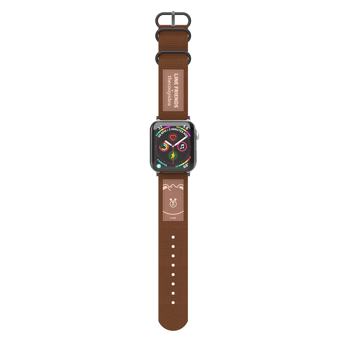 LINE FRIENDS MEETS thecoopidea BELT - Durable Nato 42/44/45mm Watch Straps Set for Apple Watch Series 1-8 & SE