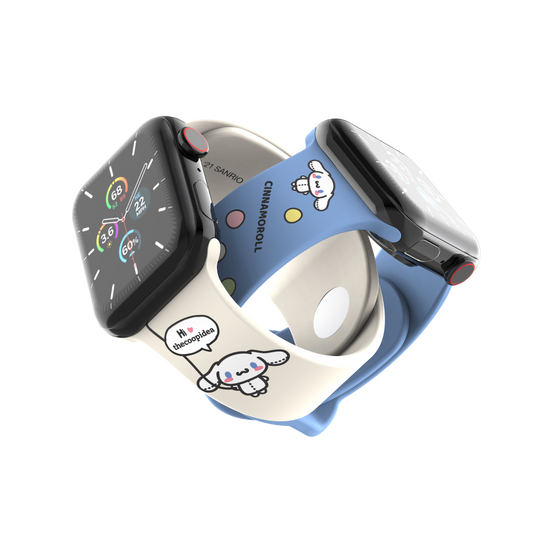 Sanrio HOOPS 42/44/45mm Watch Straps Set for Apple Watch Series 1-8 & SE - Cinnamoroll