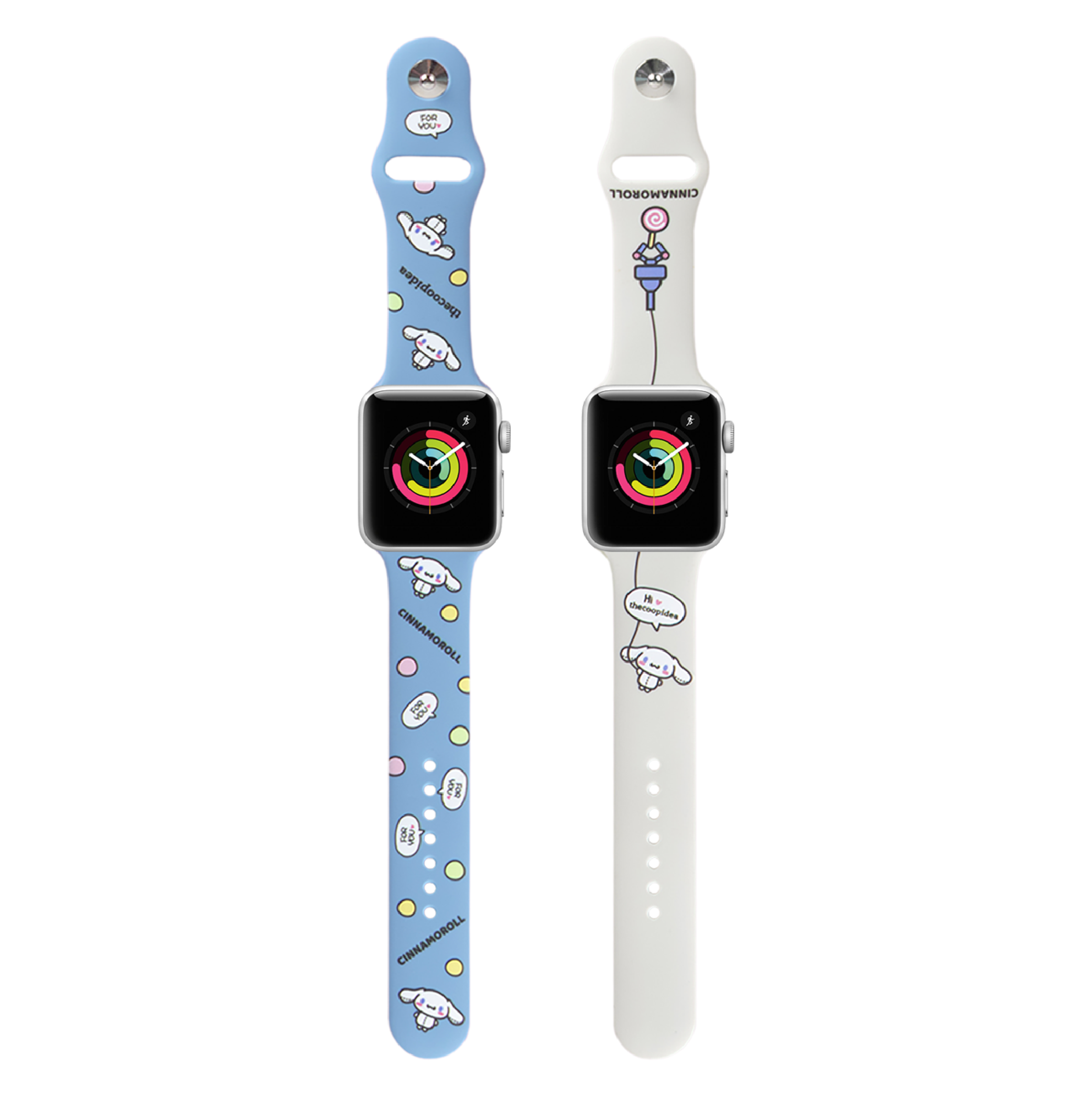 Sanrio HOOPS 42/44/45mm Watch Straps Set for Apple Watch Series 1-8 & SE - Cinnamoroll