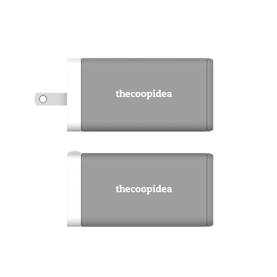 MINI BLOCK S - USB C 65W 3 Ports PD GAN Charger - Grey