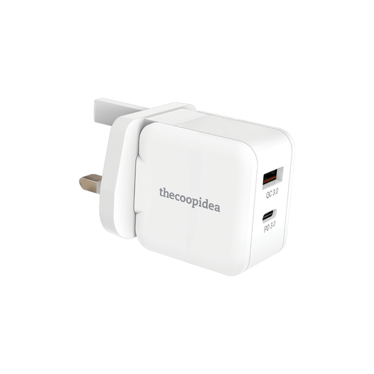 GaN BLOCK 33W - 2 Ports PD+QC Fast Charge Adapter