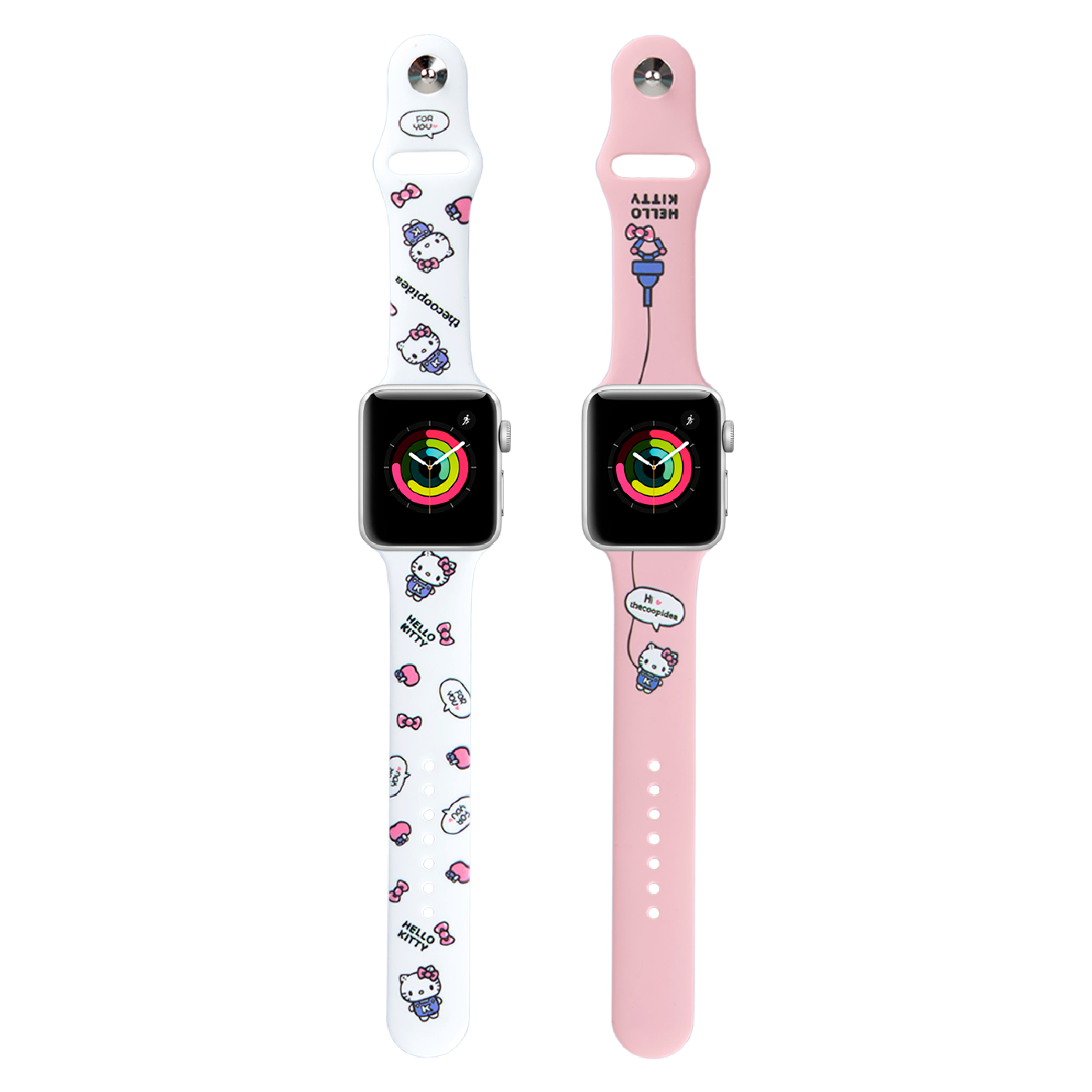 Sanrio HOOPS 42/44/45mm Watch Straps Set for Apple Watch Series 1-8 & SE - Hello Kitty