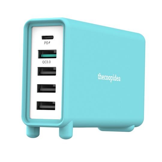 JELLO - 32W 5 Port PD Charger with USB-C and 4 USB-A output (UK plug)