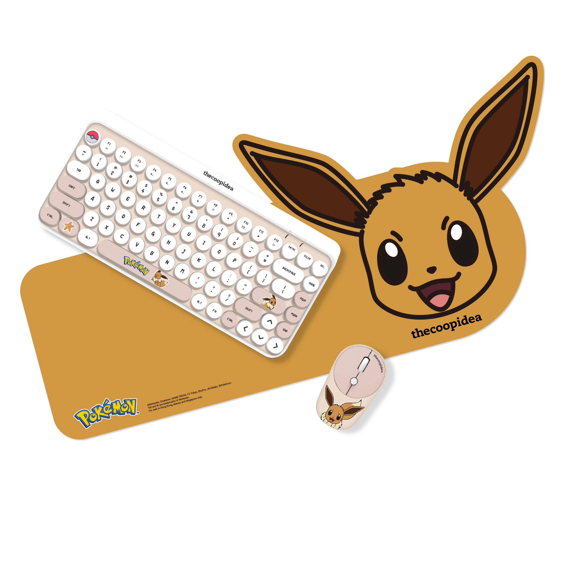 Pokémon TAPPY Wireless Keyboard & Mouse Set - Eevee