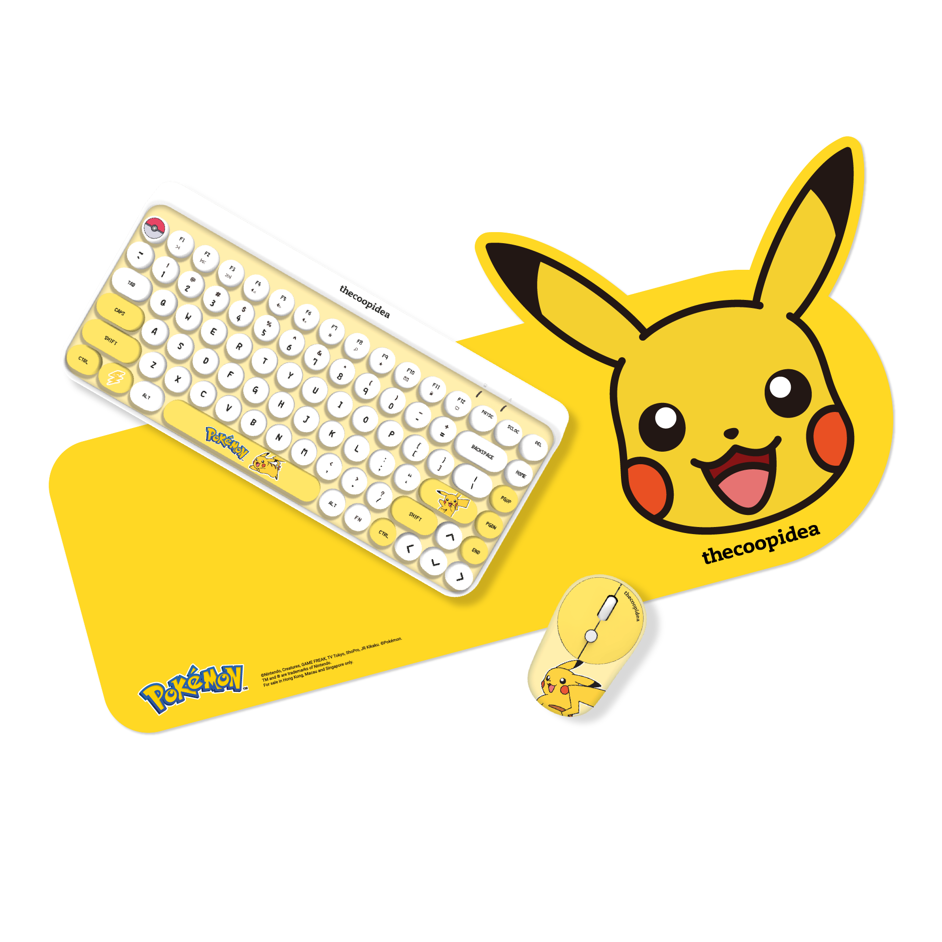 Pokémon TAPPY Wireless Keyboard & Mouse Set - Pikachu