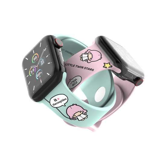 Sanrio HOOPS 42/44/45mm Watch Straps Set for Apple Watch Series 1-8 & SE - Little Twin Stars