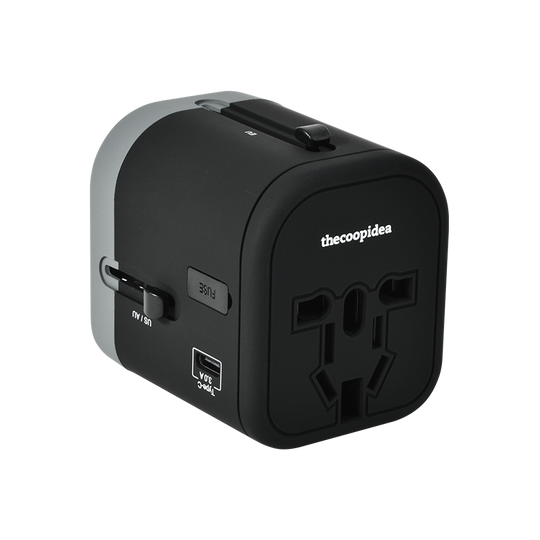 thecoopidea - WANDER PLUS 4 IN 1 Travel Adapter- Black
