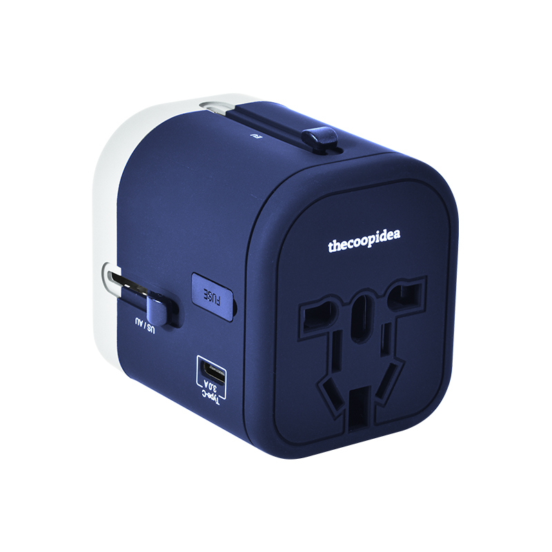 thecoopidea - WANDER PLUS 4 IN 1 Travel Adapter- Navy