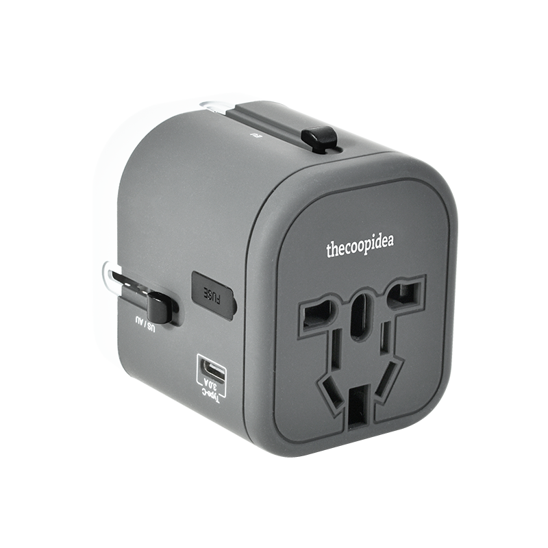 WANDER PLUS 4 IN 1 Travel Adapter- Grey