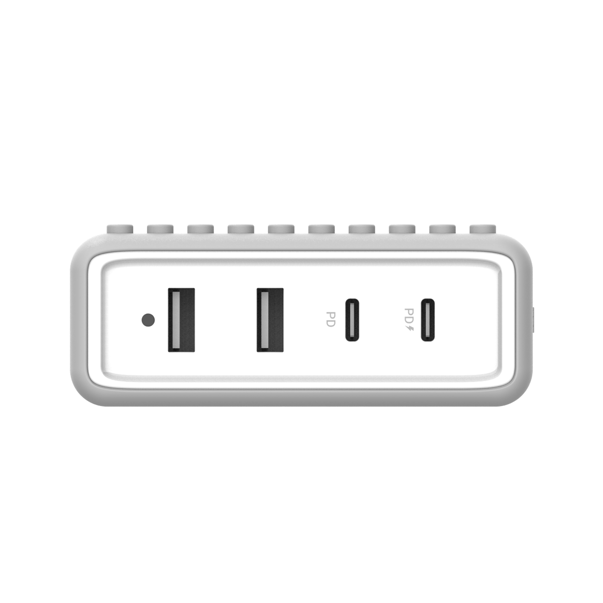 BUILDER BLOCK - Type-C 65W 4 Ports PD Charger - Grey