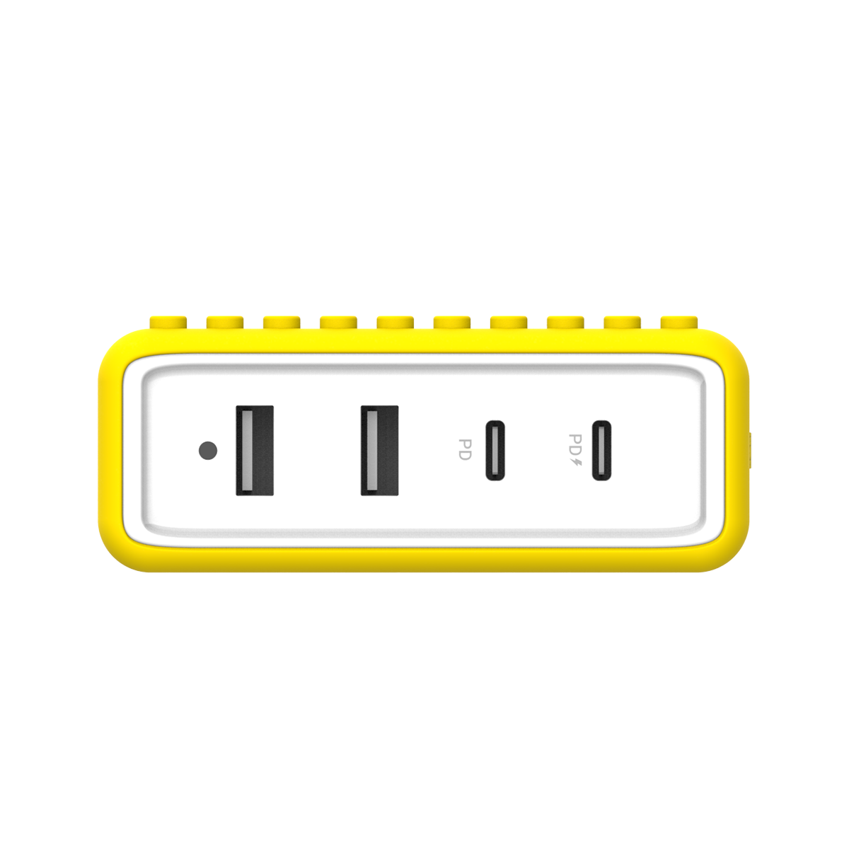 BUILDER BLOCK - Type-C 65W 4 Ports PD Charger - Yellow